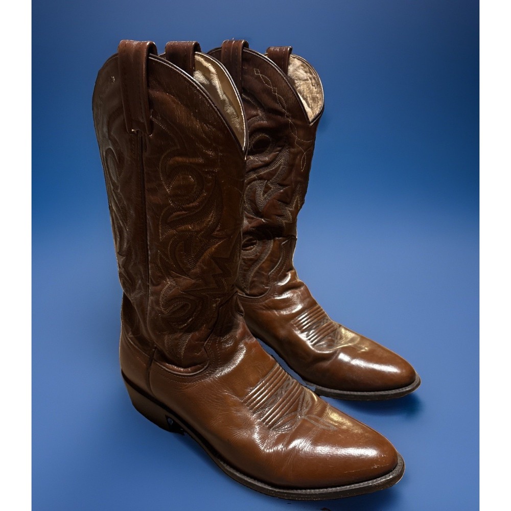 Dan Post Mens sz 10 D Milwaukee Brown Leather Western Cowboy Boots DP2111R